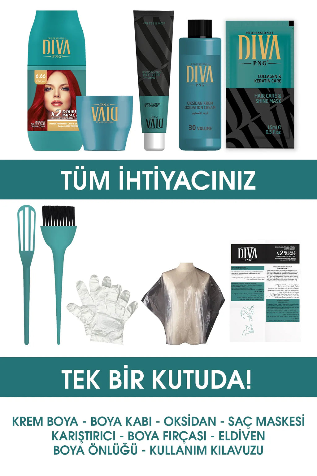 PNG DİVA 9 PARÇA SET BOYA 100ML 8,3 KOYU SARI DORE