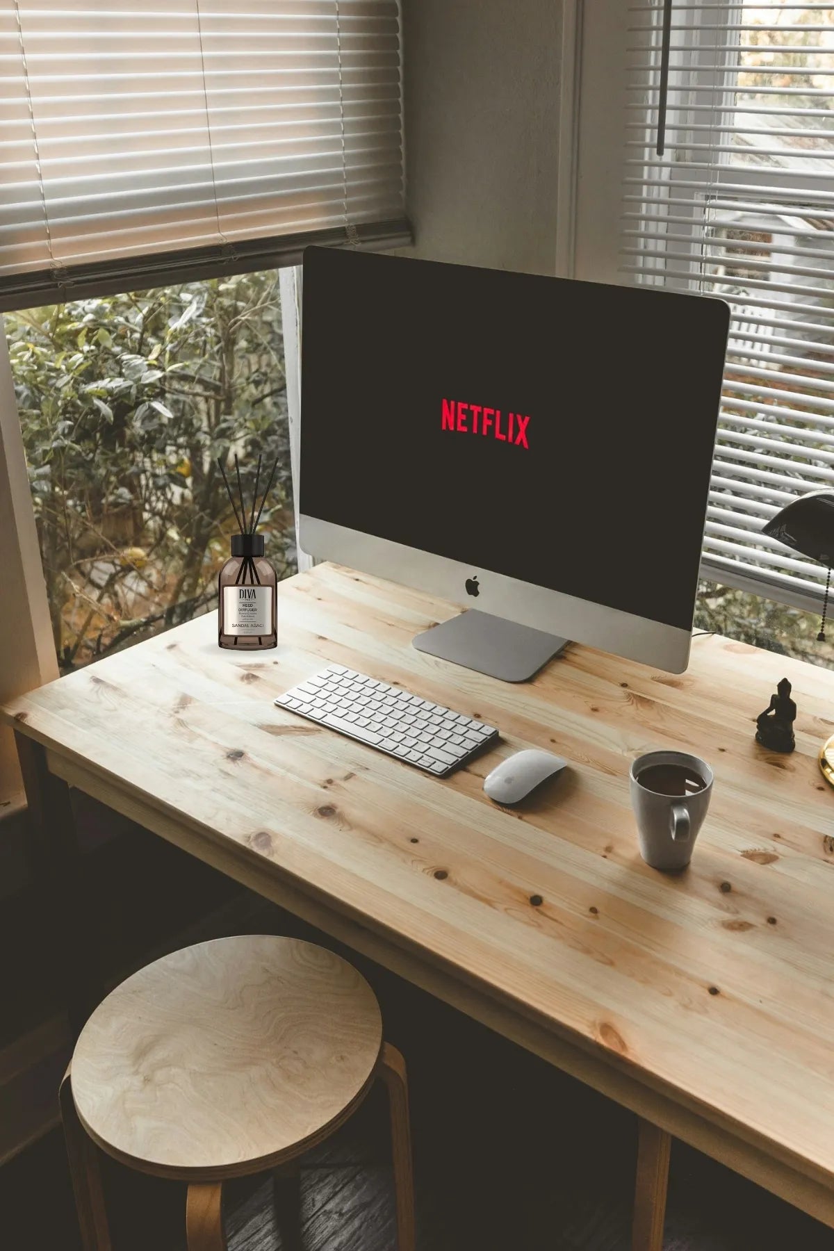 Jasmine Scented Reed Diffuser | Bamboo &amp; Natural Refreshing Essence 100ml