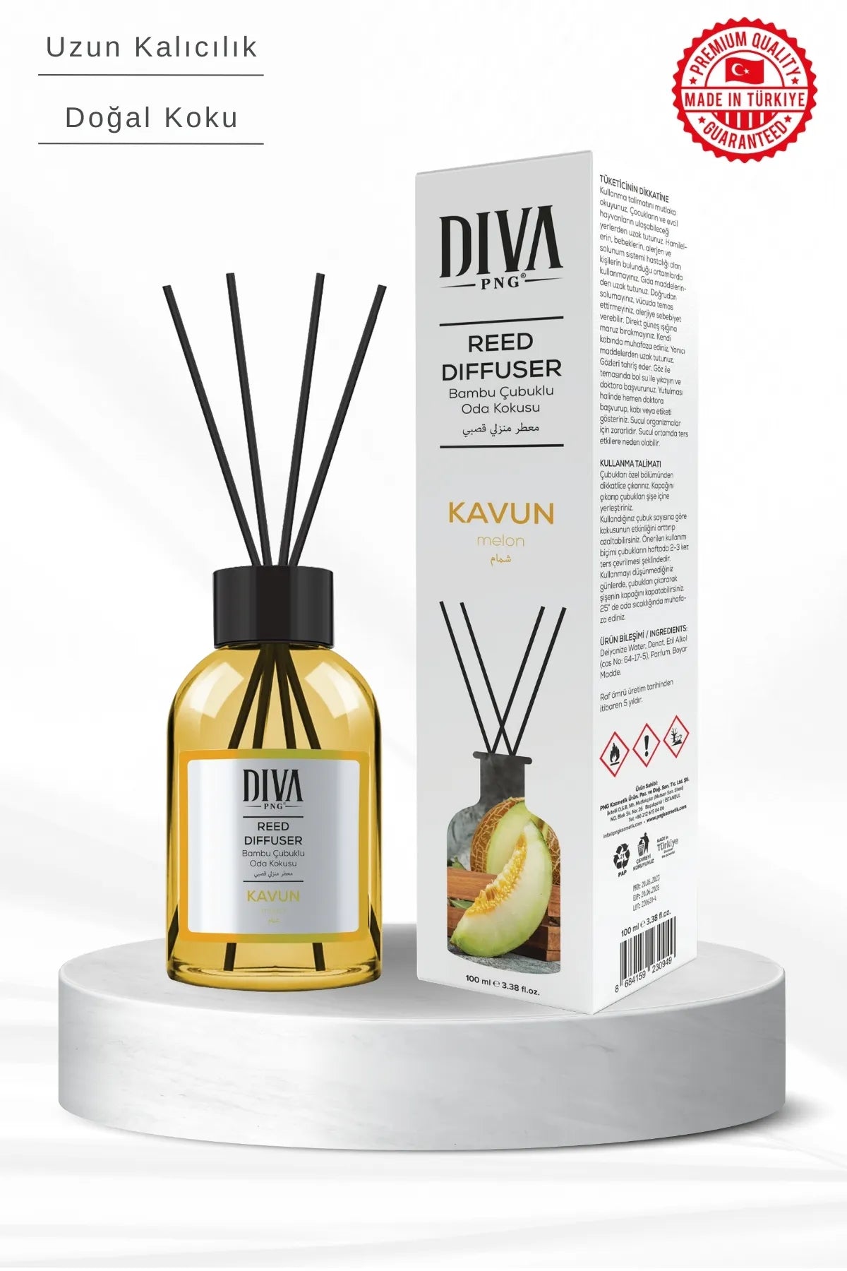 Melon Scented Stick Air Freshener | Bamboo &amp; Natural Refreshing Essence 100ml