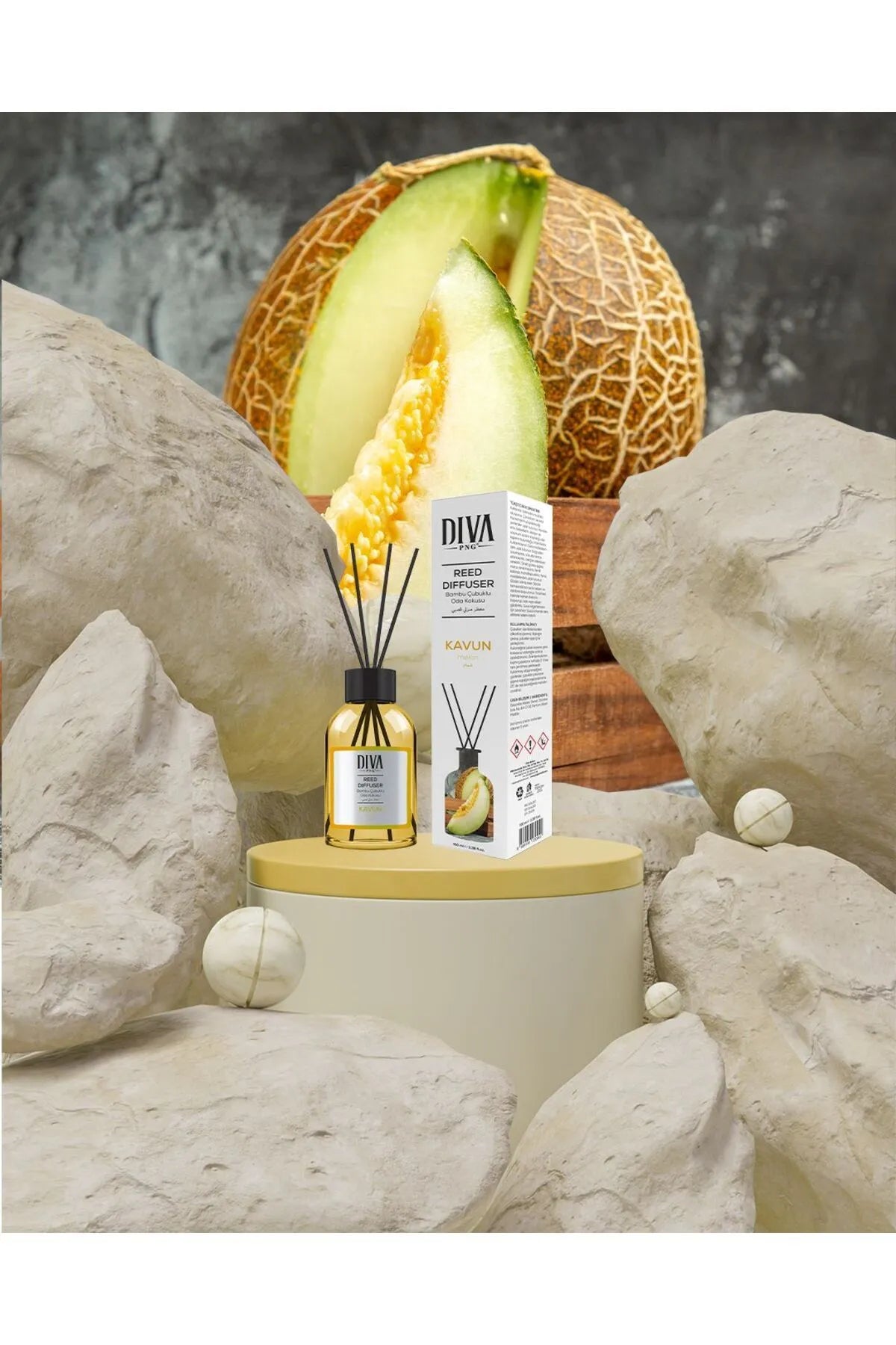 Melon Scented Stick Air Freshener | Bamboo &amp; Natural Refreshing Essence 100ml