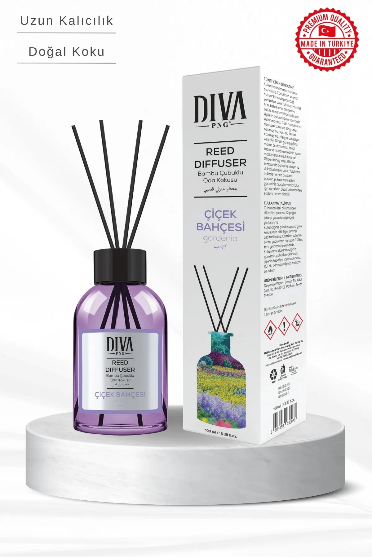 Gardenia Scented Reed Diffuser | Bamboo &amp; Natural Refreshing Essence 100ml