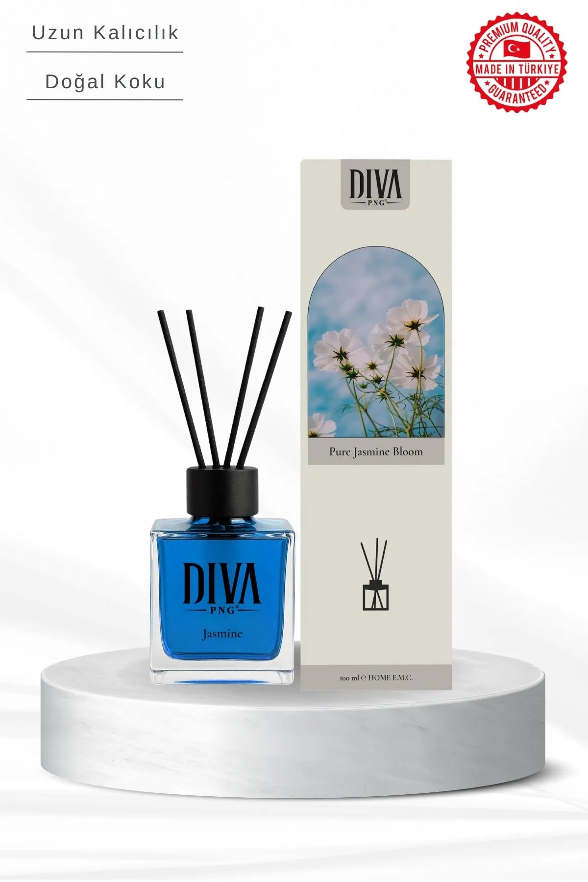 Jasmine Scented Square Bottle Reed Diffuser | Premium Series 100 ml