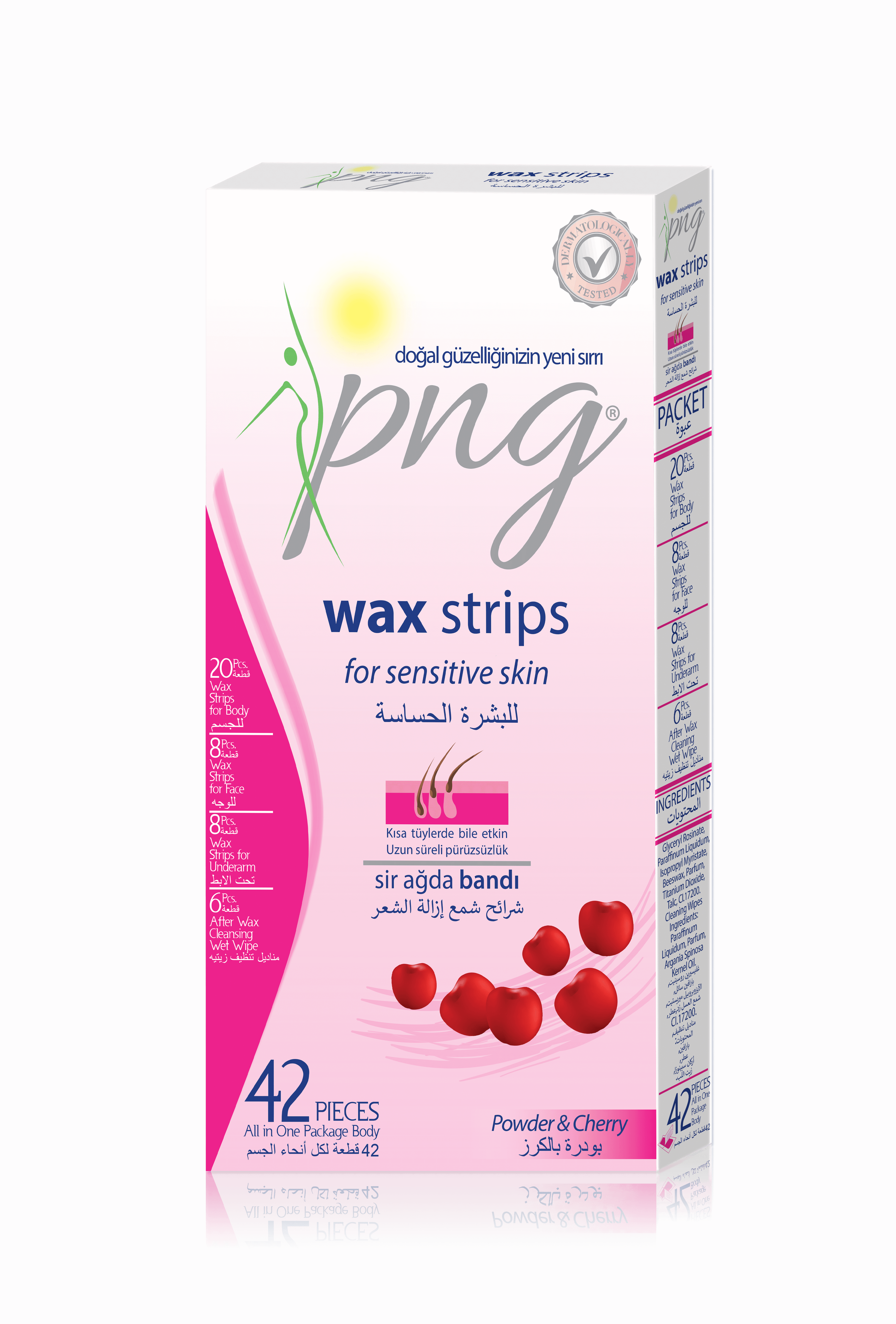 PNG Wax Strips / Cherry / 42 Pieces